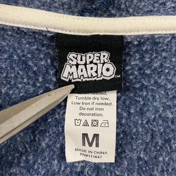 Super Mario 2016 Hoodie Adult Medium Nintendo Fifth Sun Blue Cotton Polyester - Picture 5 of 9